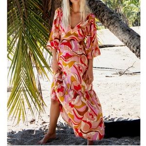 Billabong Retro Long-Sleeve Maxi Dress